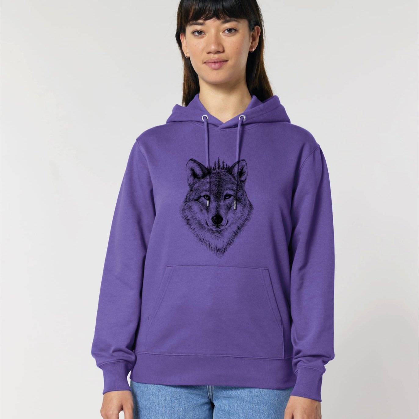 BLACK FOREST WOLF - UNISEX BIO HOODY