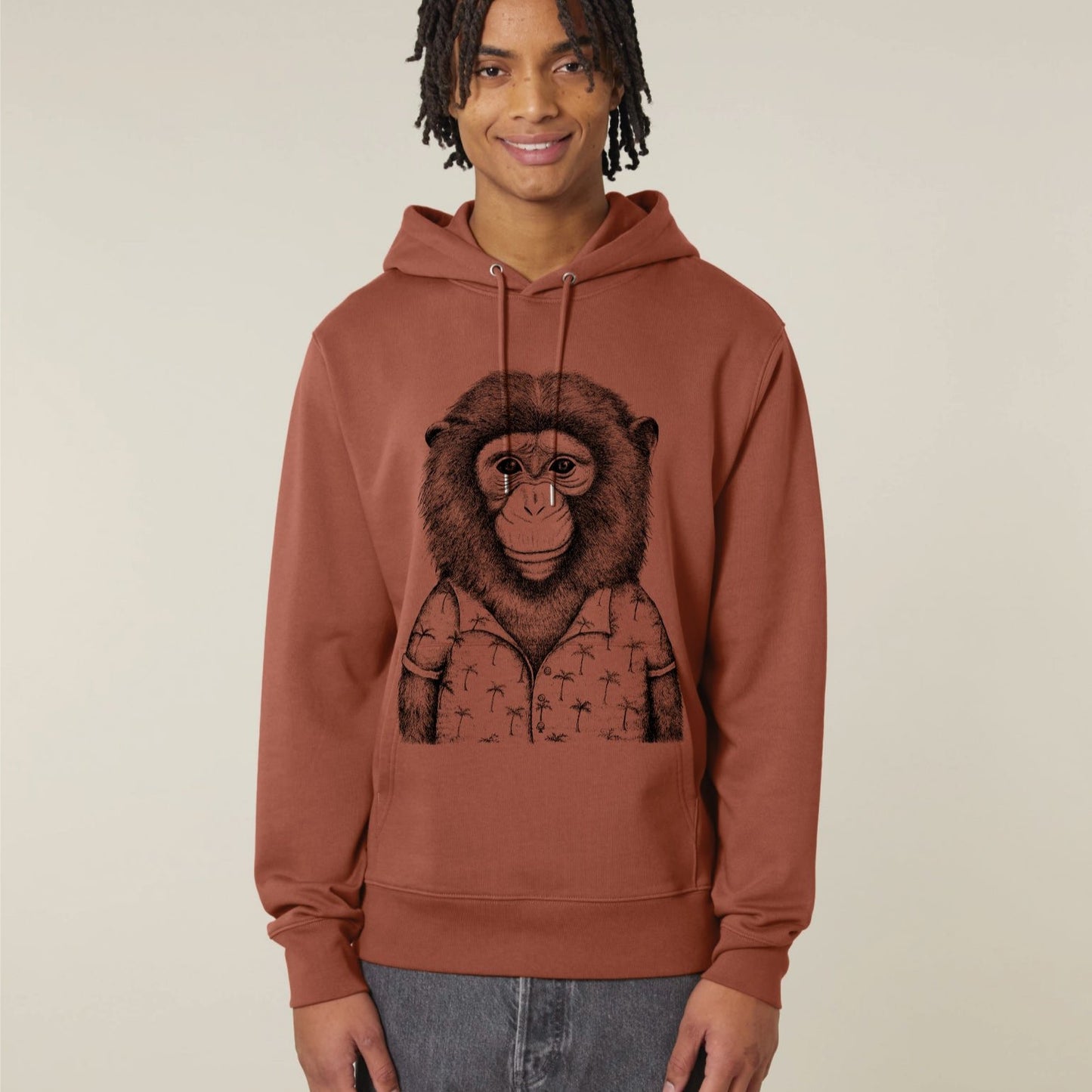 HAWAIIAN AFFE -  UNISEX BIO HOODY