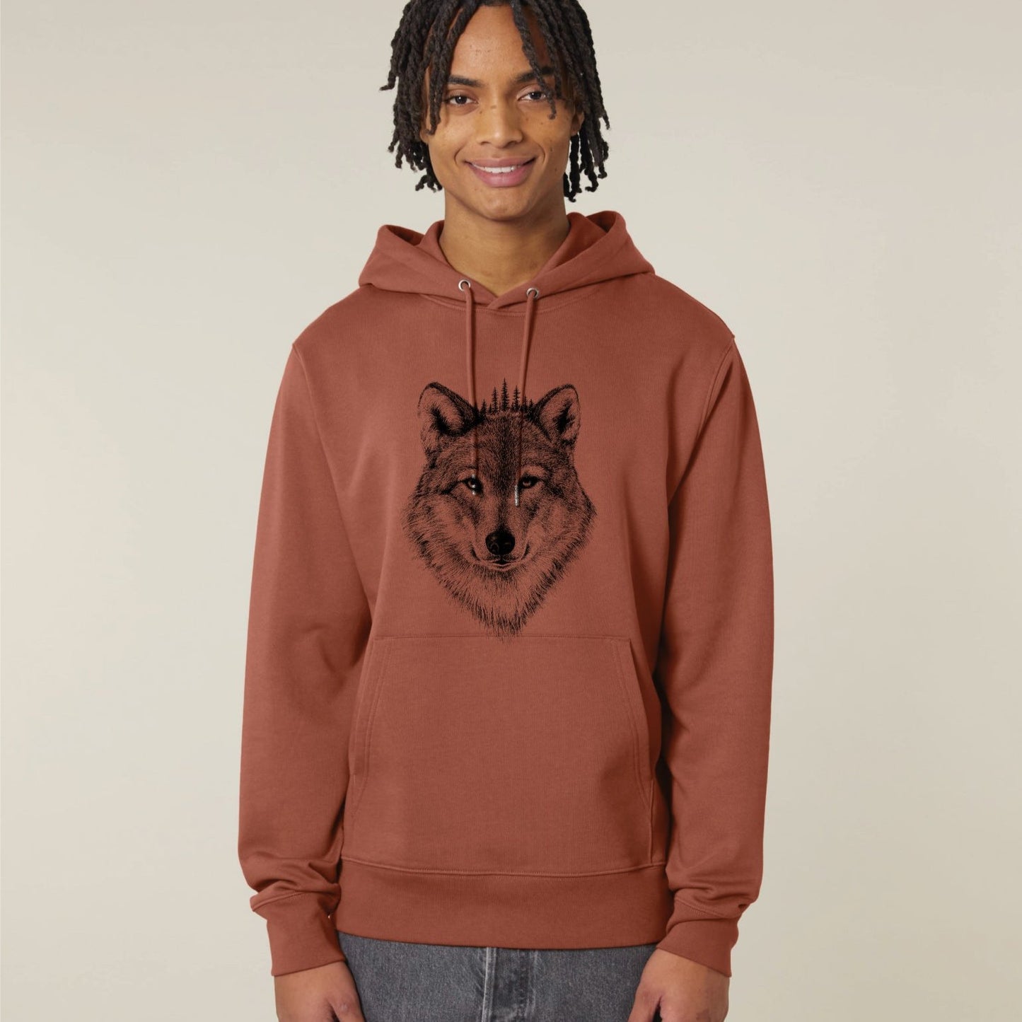 BLACK FOREST WOLF -  UNISEX BIO HOODY