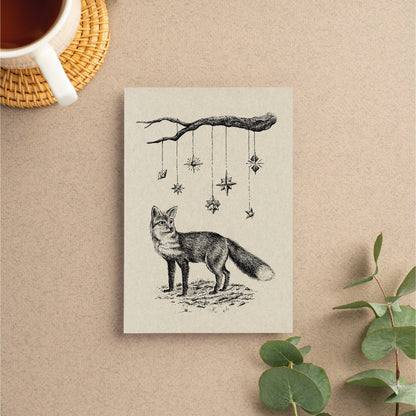 FUCHS MIT PAPIER STERNE - A6 POSTCARD