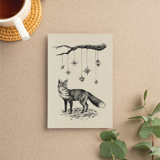 FUCHS MIT PAPIER STERNE - A6 POSTCARD