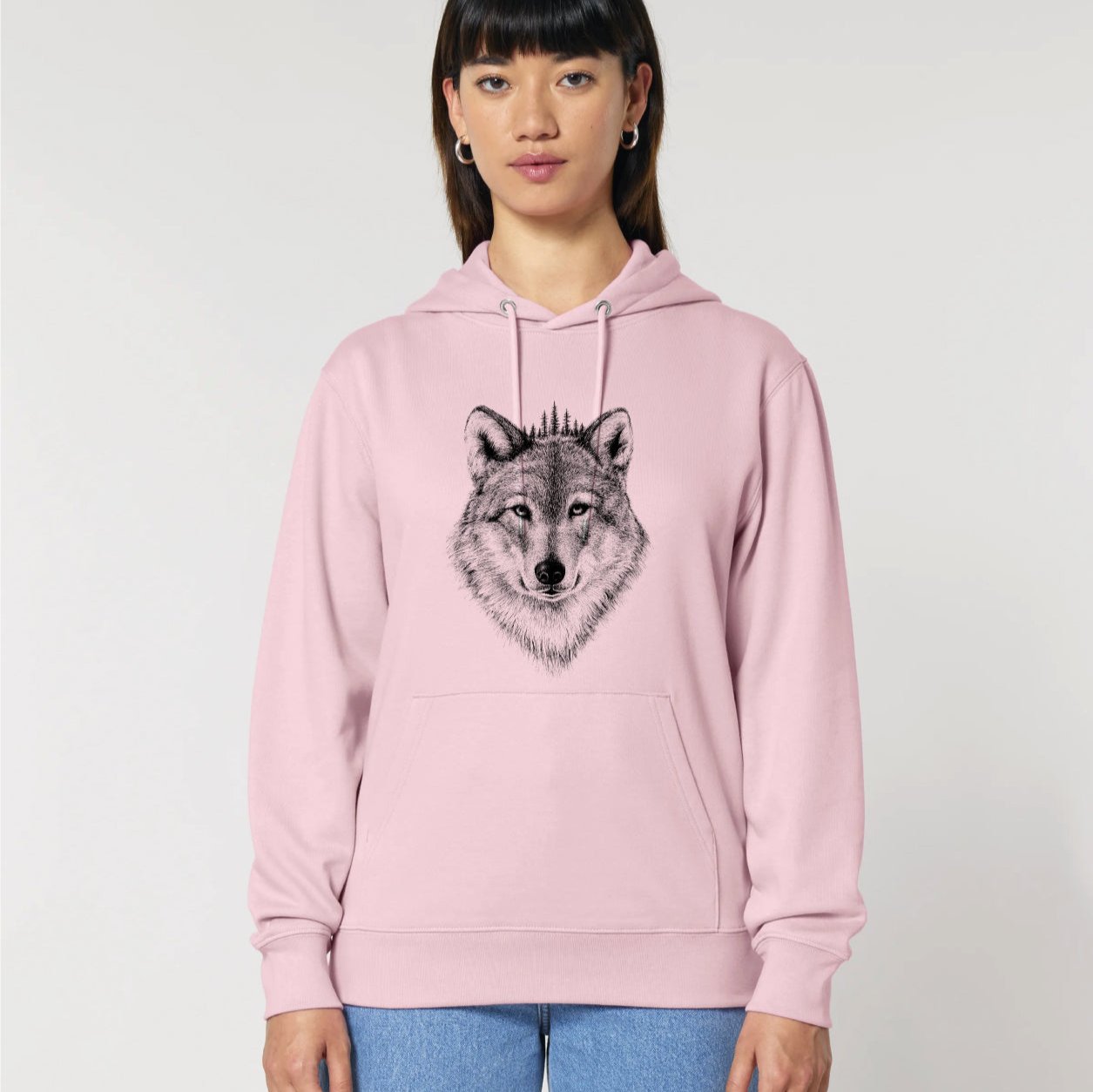 BLACK FOREST WOLF -  UNISEX BIO HOODY