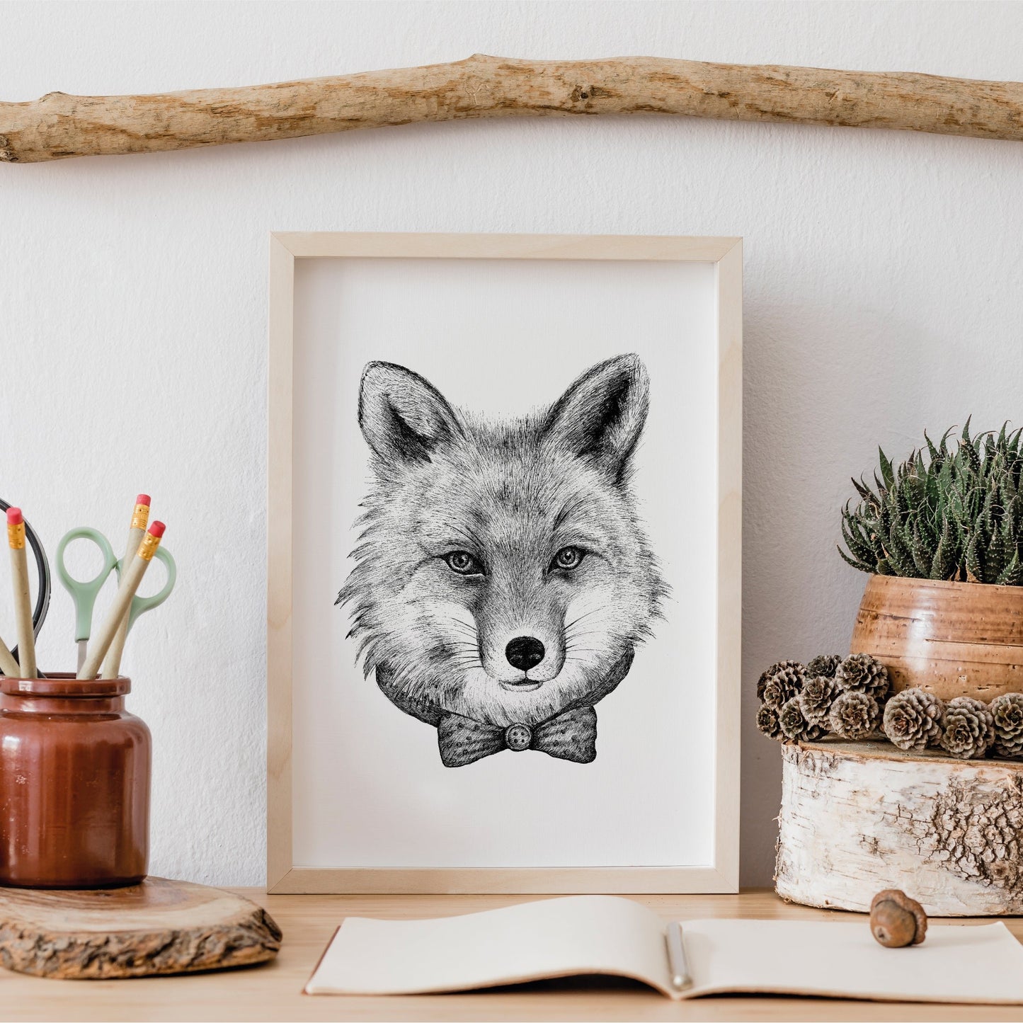 FUCHS MIT FLIEGE  - ART PRINT