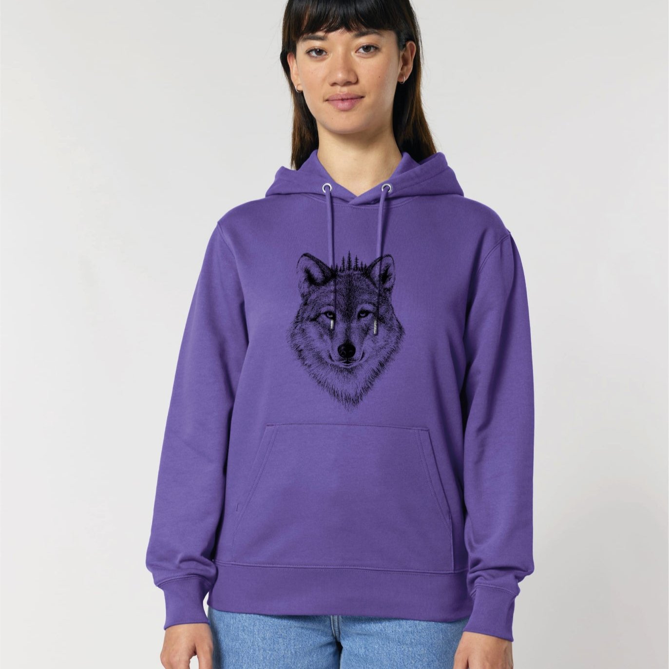 BLACK FOREST WOLF -  UNISEX BIO HOODY